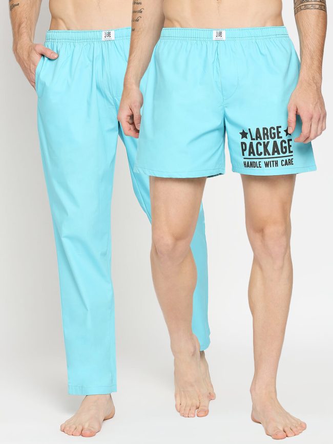 Manaca Men's Cotton Solid Pyjama Boxer Shorts - Combo Pack of 2