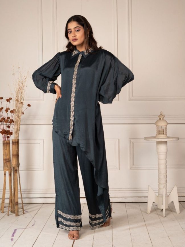 Pure Chinnon Indo-western Party Dress