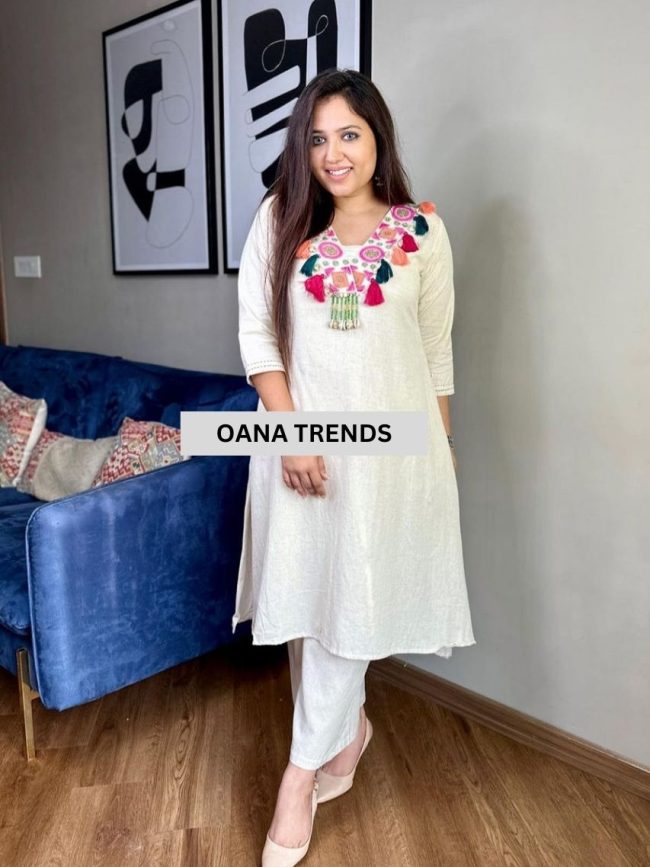 Embroidery Design with Tassle detailing Kurta Palazzo Set