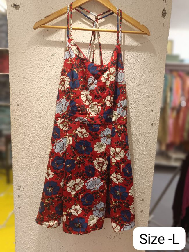 Red Floral Casual Dress