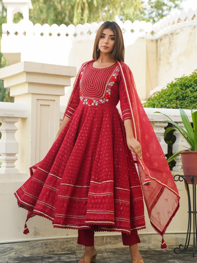 Pure Cotton Anarkali Suits